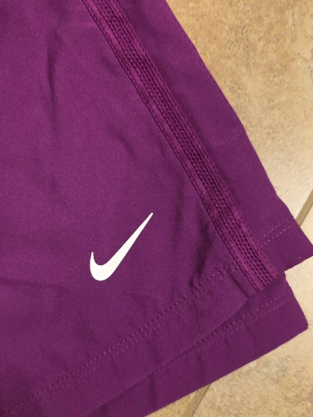 Nike Purple Training Shorts with White Swoosh Girls Youth